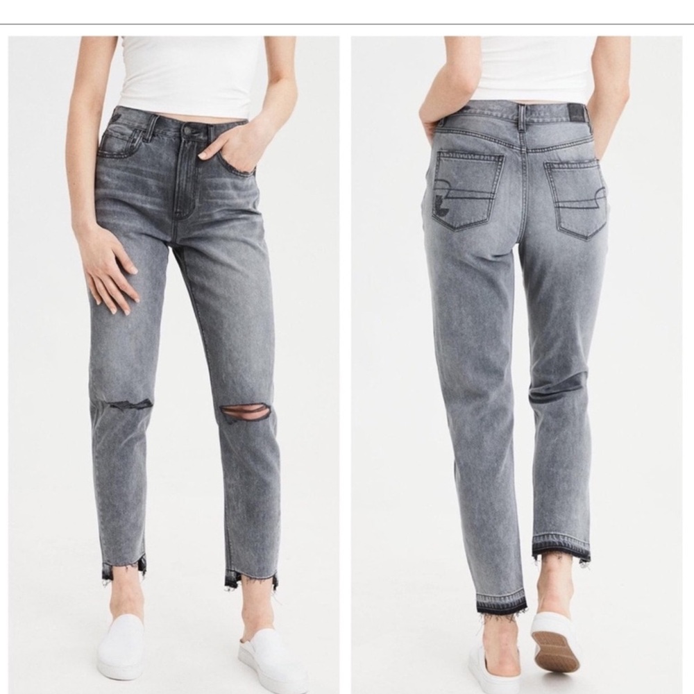 American Eagle Outfitters Gray Distressed Ankle Jeans Size 20 Short